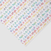 Kleurig fietspatroon op wit tissuepapier (Detail)