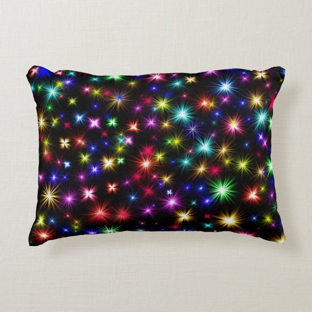 Kleurig Fireworks-patroon Accent Kussen (Voorkant)