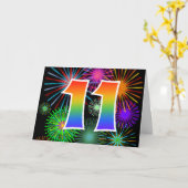 Kleurig Fireworks + Rainboogpatroon "11" Event # Kaart (Gele Bloem)