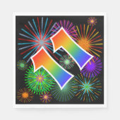 Kleurig Fireworks + Rainboogpatroon "11" Event # Servet (Voorkant)