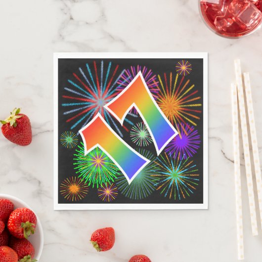 Kleurig Fireworks + Rainboogpatroon "17" Event # Servet (Insitu)