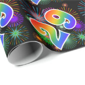 Kleurig Fireworks + Rainboogpatroon "29" Event # Cadeaupapier (Rol Hoek)