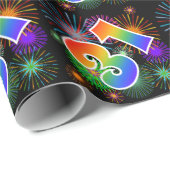 Kleurig Fireworks + Rainboogpatroon "31" Event # Cadeaupapier (Rol Hoek)