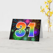 Kleurig Fireworks + Rainboogpatroon "31" Event # Kaart (Gele Bloem)