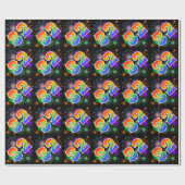 Kleurig Fireworks + Rainboogpatroon "32" Event # Cadeaupapier (Vlak)