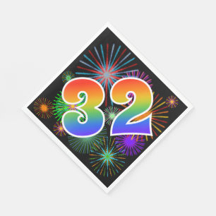 Kleurig Fireworks + Rainboogpatroon "32" Event # Servet