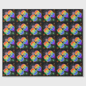 Kleurig Fireworks + Rainboogpatroon "33" Event # Cadeaupapier (Vlak)