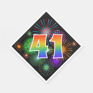 Kleurig Fireworks + Rainboogpatroon "41" Event # Servet