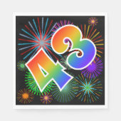 Kleurig Fireworks + Rainboogpatroon "43" Event # Servet (Voorkant)