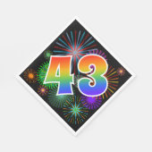 Kleurig Fireworks + Rainboogpatroon "43" Event # Servet (Hoek)