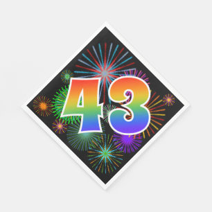 Kleurig Fireworks + Rainboogpatroon "43" Event # Servet