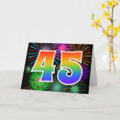 Kleurig Fireworks + Rainboogpatroon "45" Event # Kaart (Gele Bloem)