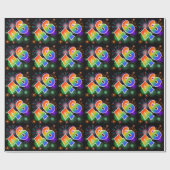 Kleurig Fireworks + Rainboogpatroon "46" Event # Cadeaupapier (Vlak)