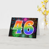 Kleurig Fireworks + Rainboogpatroon "46" Event # Kaart (Gele Bloem)