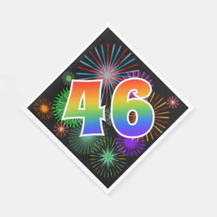 Kleurig Fireworks + Rainboogpatroon "46" Event # Servet