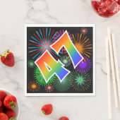 Kleurig Fireworks + Rainboogpatroon "47" Event # Servet (Insitu)