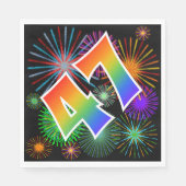 Kleurig Fireworks + Rainboogpatroon "47" Event # Servet (Voorkant)
