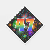 Kleurig Fireworks + Rainboogpatroon "47" Event # Servet (Hoek)