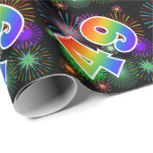 Kleurig Fireworks + Rainboogpatroon "49" Event # Cadeaupapier (Rol Hoek)