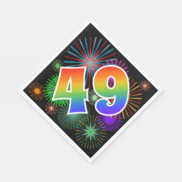 Kleurig Fireworks + Rainboogpatroon "49" Event # Servet