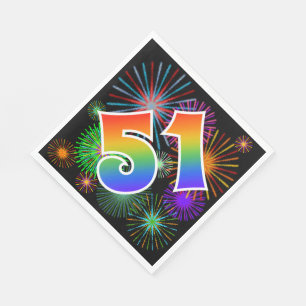 Kleurig Fireworks + Rainboogpatroon "51" Event # Servet