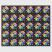 Kleurig Fireworks + Rainboogpatroon "52" Event # Cadeaupapier (Vlak)