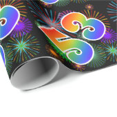 Kleurig Fireworks + Rainboogpatroon "53" Event # Cadeaupapier (Rol Hoek)