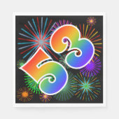 Kleurig Fireworks + Rainboogpatroon "53" Event # Servet (Voorkant)