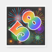 Kleurig Fireworks + Rainboogpatroon "58" Event # Servet (Voorkant)