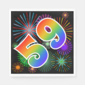 Kleurig Fireworks + Rainboogpatroon "59" Event # Servet (Voorkant)