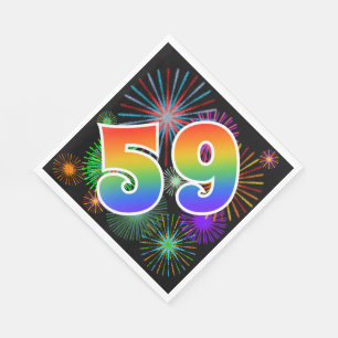 Kleurig Fireworks + Rainboogpatroon "59" Event # Servet
