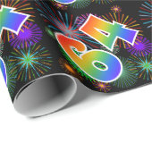 Kleurig Fireworks + Rainboogpatroon "64" Event # Cadeaupapier (Rol Hoek)