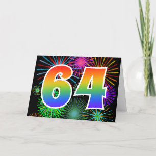Kleurig Fireworks + Rainboogpatroon "64" Event # Kaart