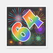 Kleurig Fireworks + Rainboogpatroon "64" Event # Servet (Voorkant)