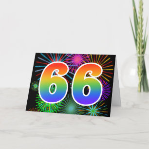 Kleurig Fireworks + Rainboogpatroon "66" Event # Kaart
