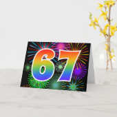 Kleurig Fireworks + Rainboogpatroon "67" Event # Kaart (Gele Bloem)
