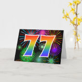 Kleurig Fireworks + Rainboogpatroon "77" Event # Kaart (Gele Bloem)