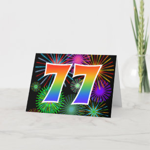 Kleurig Fireworks + Rainboogpatroon "77" Event # Kaart