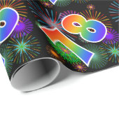 Kleurig Fireworks + Rainboogpatroon "78" Event # Cadeaupapier (Rol Hoek)