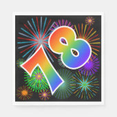 Kleurig Fireworks + Rainboogpatroon "78" Event # Servet (Voorkant)
