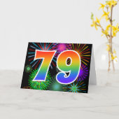 Kleurig Fireworks + Rainboogpatroon "79" Event # Kaart (Gele Bloem)