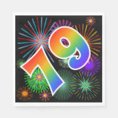 Kleurig Fireworks + Rainboogpatroon "79" Event # Servet (Voorkant)