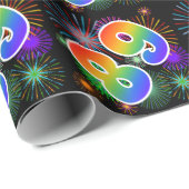 Kleurig Fireworks + Rainboogpatroon "89" Event # Cadeaupapier (Rol Hoek)