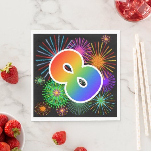 Kleurig Fireworks + Rainboogpatroon "8" Event # Servet (Insitu)