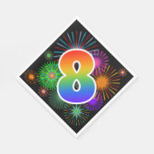 Kleurig Fireworks + Rainboogpatroon "8" Event # Servet (Hoek)