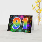Kleurig Fireworks + Rainboogpatroon "91" Event # Kaart (Gele Bloem)