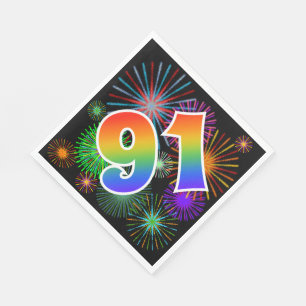 Kleurig Fireworks + Rainboogpatroon "91" Event # Servet