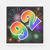 Kleurig Fireworks + Rainboogpatroon "92" Event # Servet (Voorkant)