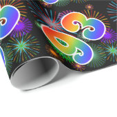 Kleurig Fireworks + Rainboogpatroon "93" Event # Cadeaupapier (Rol Hoek)