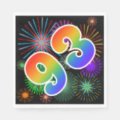 Kleurig Fireworks + Rainboogpatroon "93" Event # Servet (Voorkant)